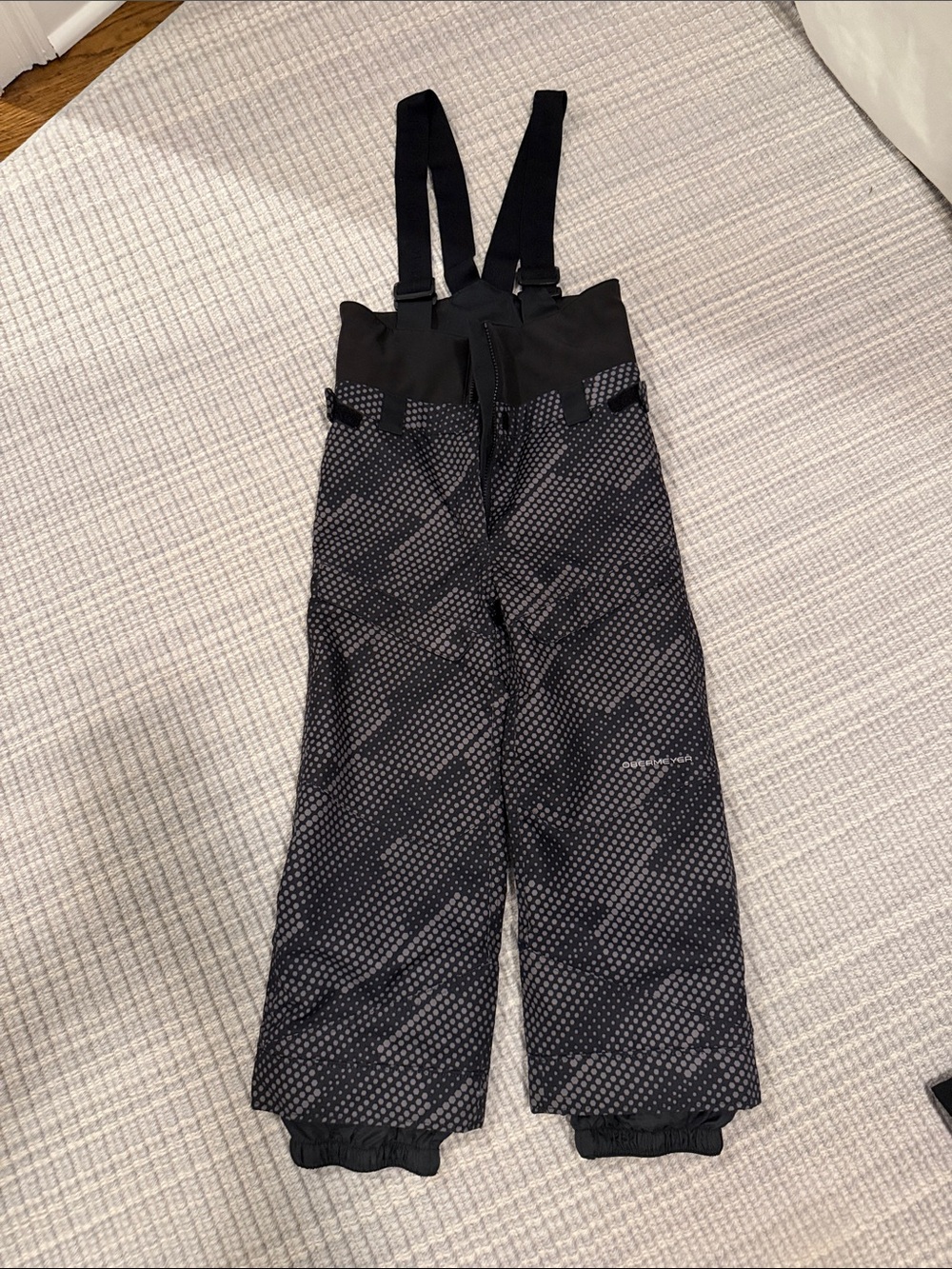 Obermeyer Black Polka Dot Kids Snow Bib Overalls